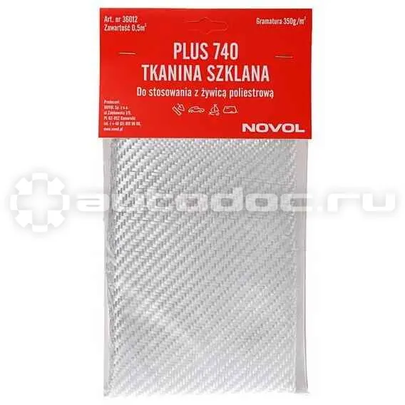 NOVOL Стеклоткань 350 гр/кв.м. 0,5 кв.м. PLUS 740